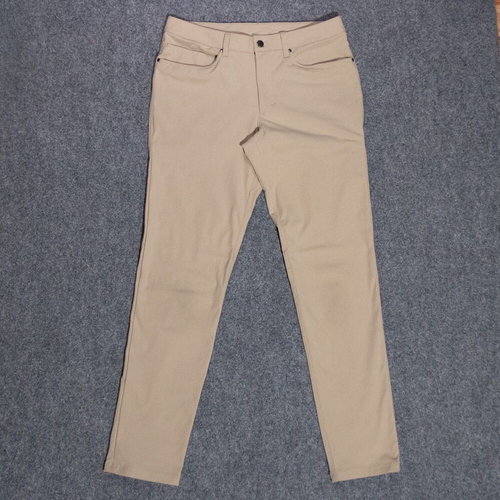Lululemon ABC Performance Slim Fit Stretch 5 Pocket Pants Men 32x32 Khaki Trench